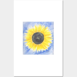 Sunflower on Watercolor Posters and Art